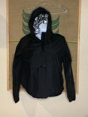 Junlan Sauna Suit for Women Medium Black Half Zip Workout Running Jacket Hooded